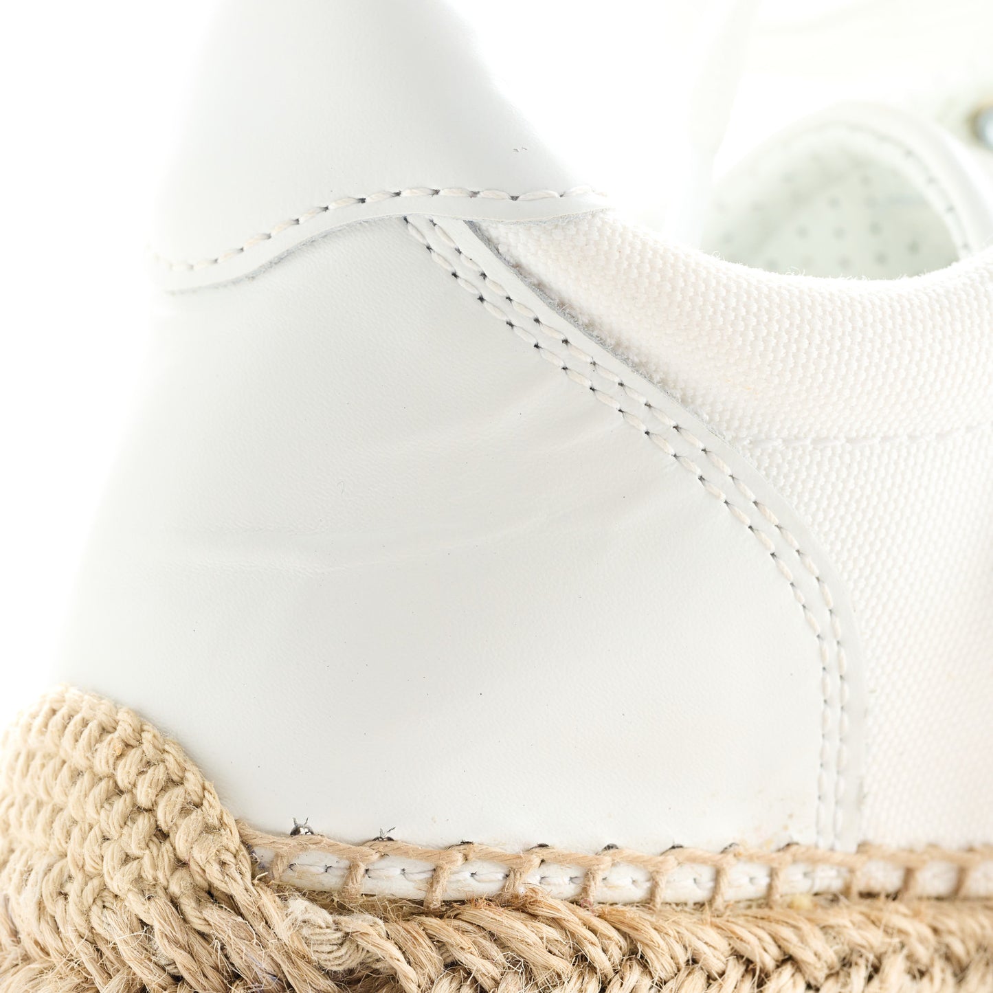 Toile Calfskin Espasneak Flat Sneaker 37 Ivory