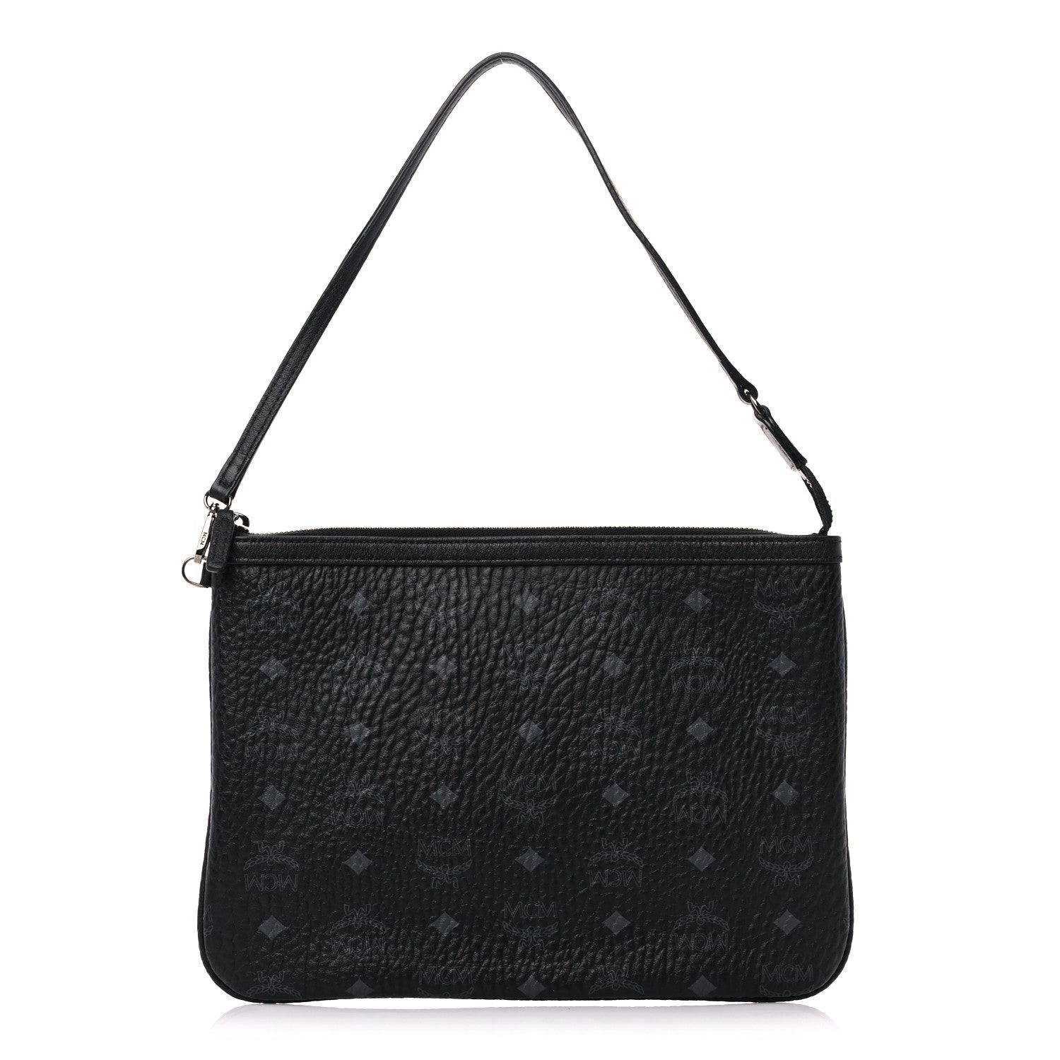 MCM Visetos Liz Shopper Tote Pouch Black 1 of 15
