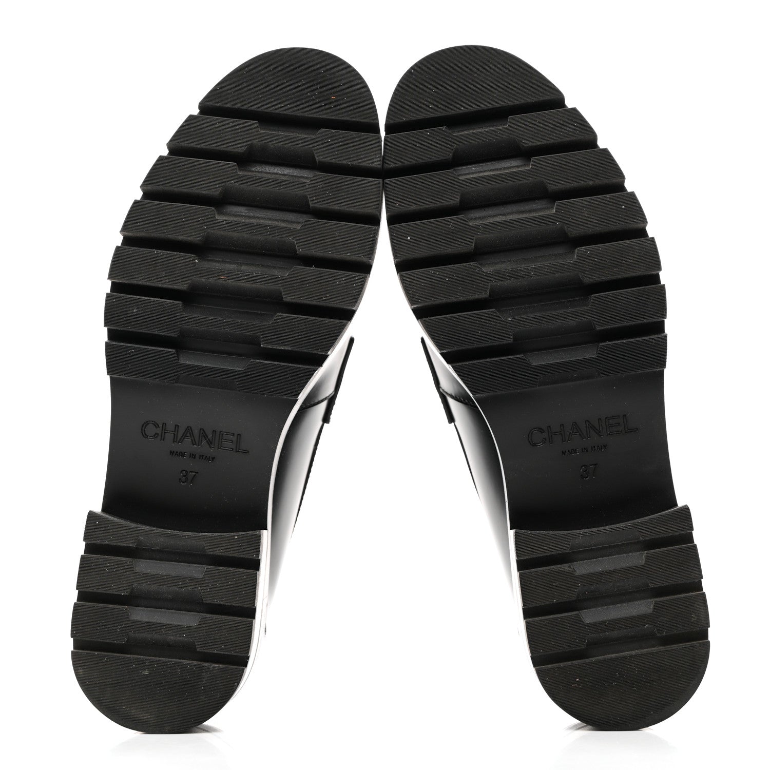 Chanel Calfskin Metal CC Loafers 37 Black 5 of 8