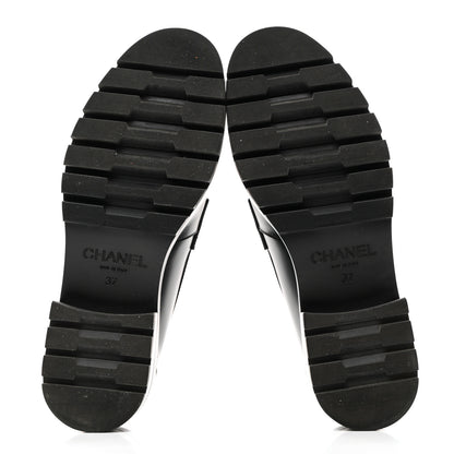 Chanel Calfskin Metal CC Loafers 37 Black 5 of 8