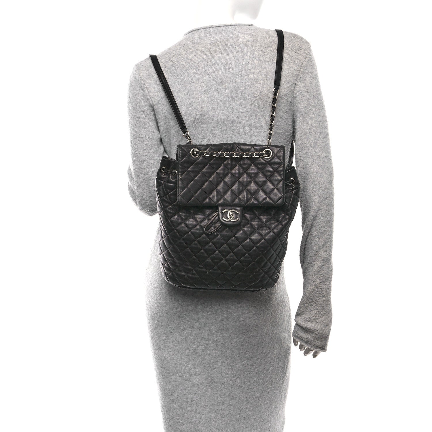 Chanel Calfskin Quilted Large Urban Spirit Backpack Black 2 of 10