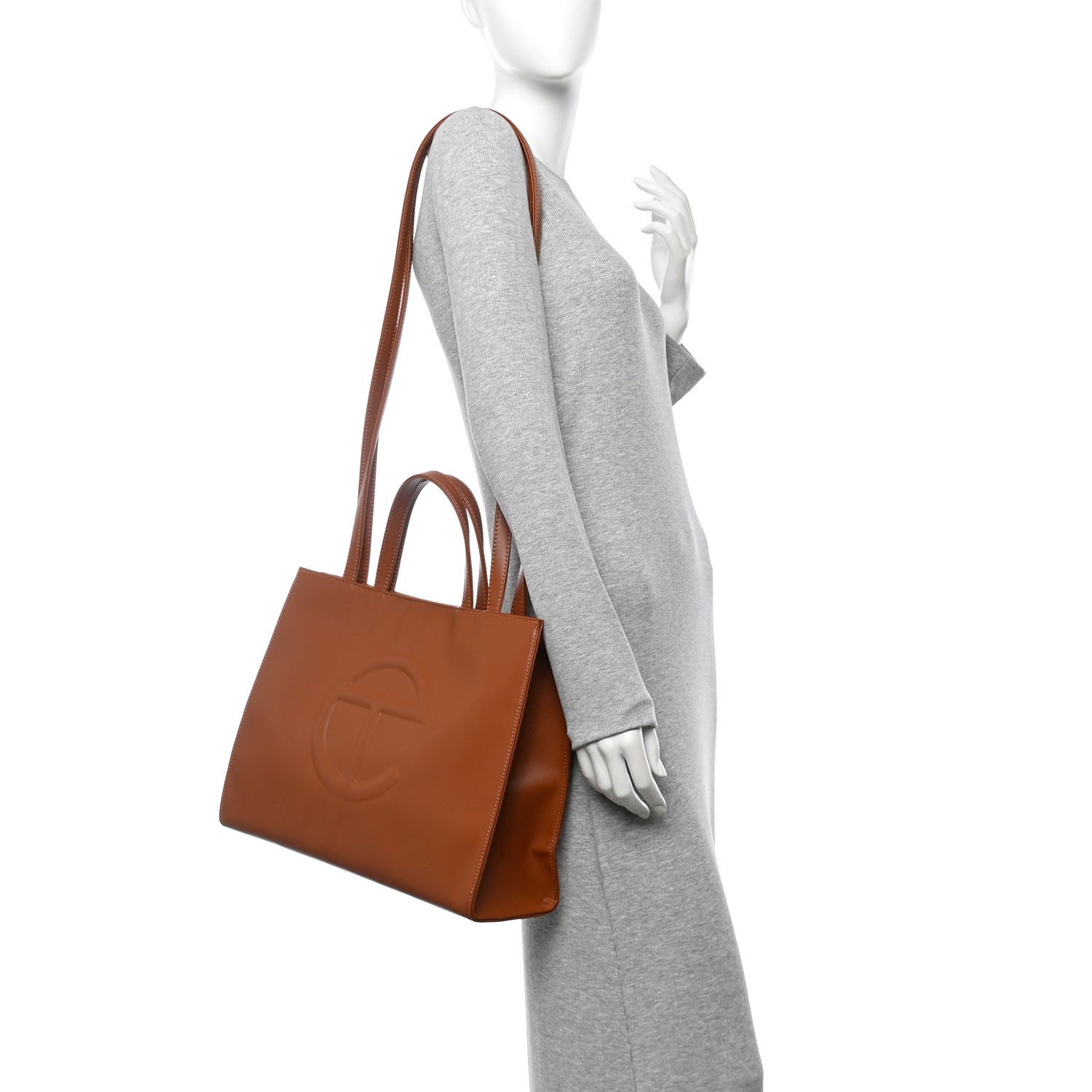 Telfar Vegan Leather Medium Shopping Bag Tan 2 of 9