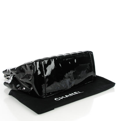 Chanel Patent Quilted Grand Shopping Tote GST Black 4 of 7