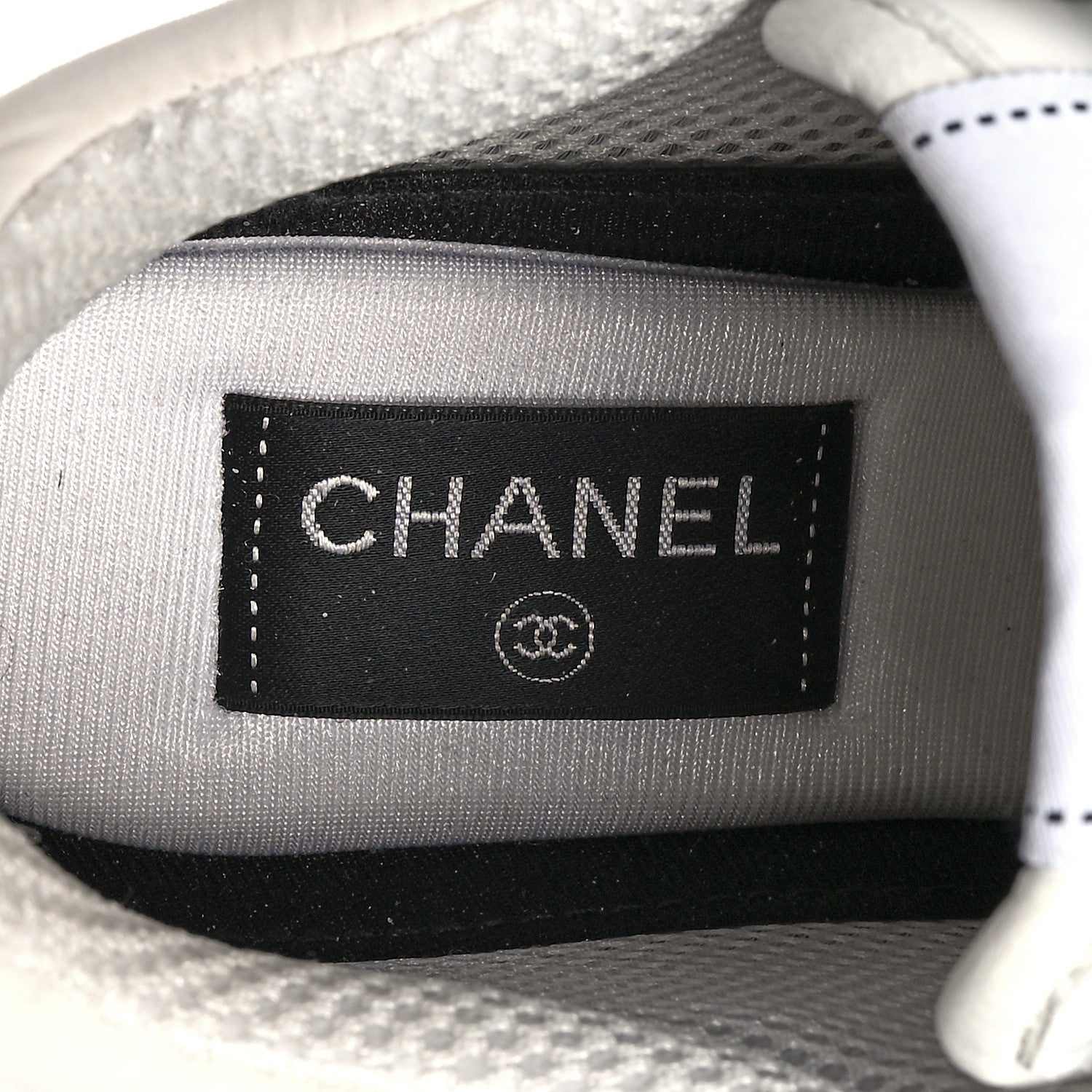 Chanel Calfskin Mesh Lycra Suede Womens Logo Sneakers 39 White 6 of 12