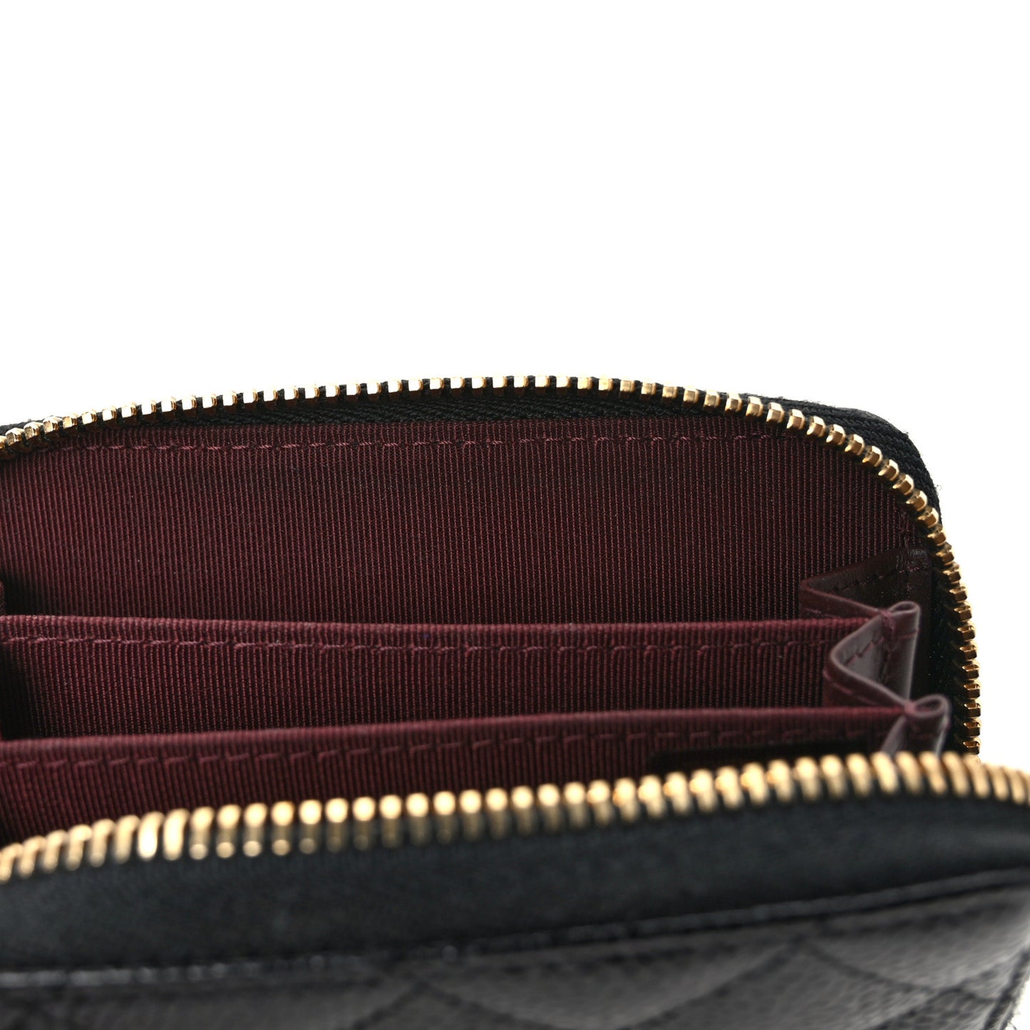 Caviar Quilted Classic Zipped Coin Purse Black