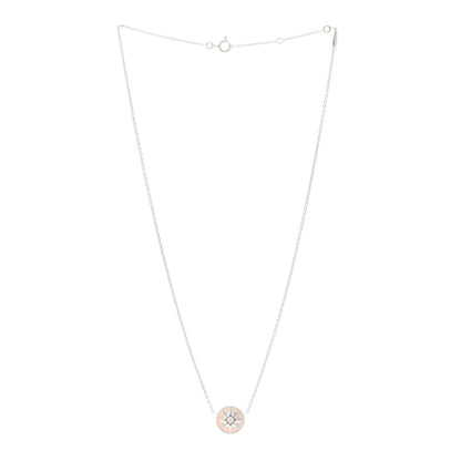 Christian Dior 18K White Gold Diamond Mother of Pearl Rose Des Vents Necklace 3 of 4
