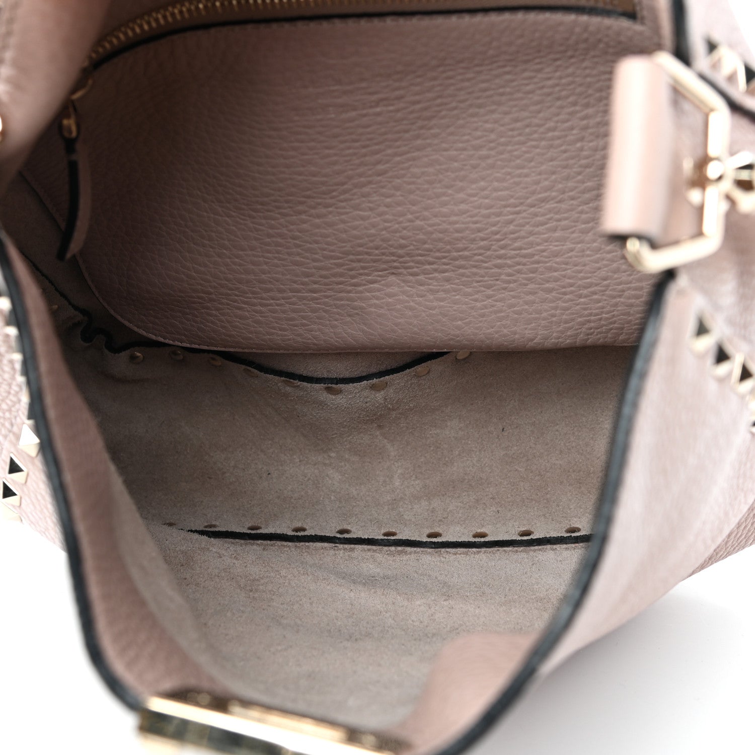 Valentino Garavani Pebbled Calfskin Small Rockstud Flip-Lock Messenger Bag Poudre 5 of 10