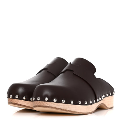 Hermes Calfskin Calya Mules 37 Cafe 3 of 11