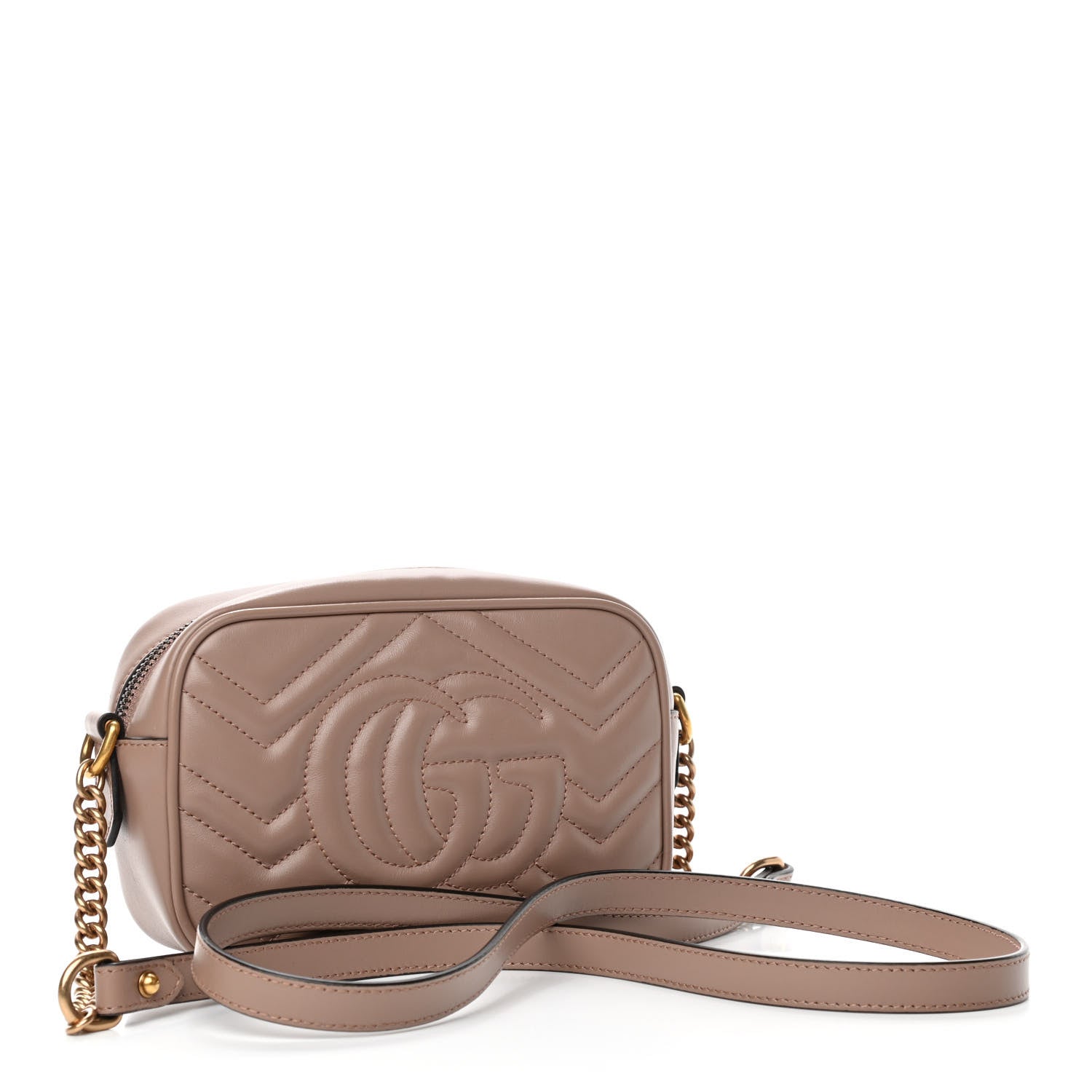 Gucci Calfskin Matelasse Mini GG Marmont Chain Shoulder Bag Porcelain Rose 2 of 4