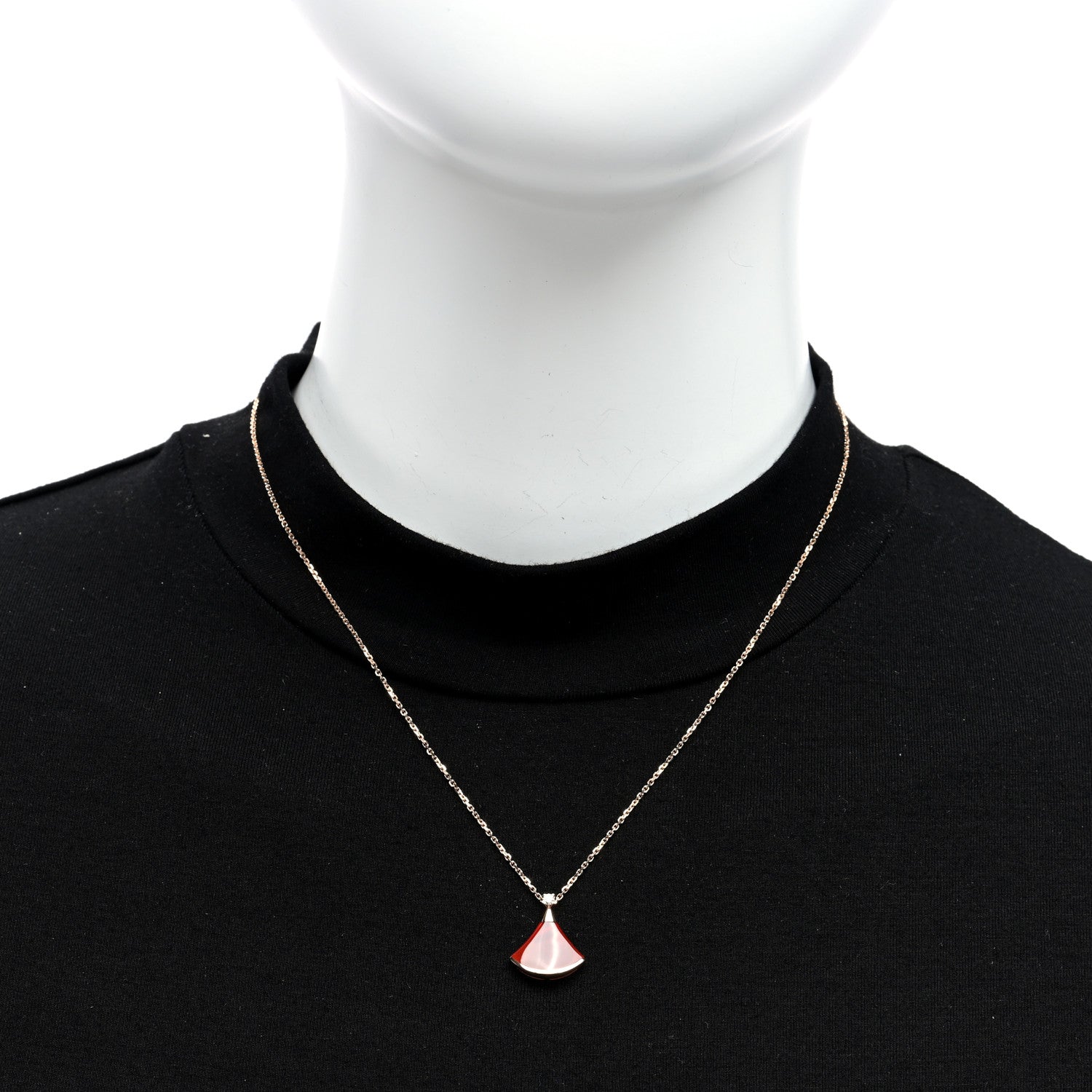 Bulgari 18K Rose Gold Diamond Carnelian Divas' Dream Pendant Necklace 3 of 4
