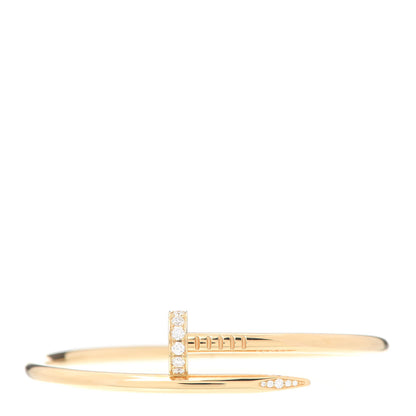 Cartier 18K Yellow Gold Diamond Juste Un Clou Bracelet 17 1 of 6