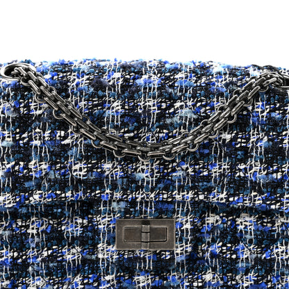 Chanel Tweed Quilted 2.55 Reissue Mini Flap Navy Blue Ecru Black 8 of 11