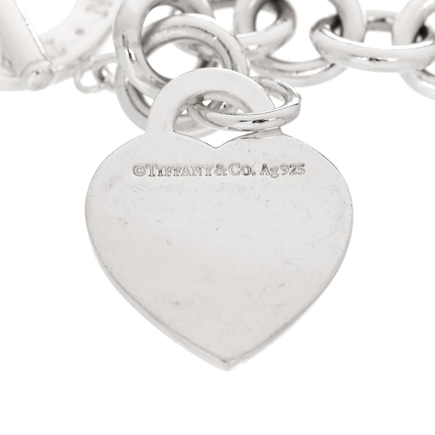 Sterling Silver Heart Tag Toggle Bracelet