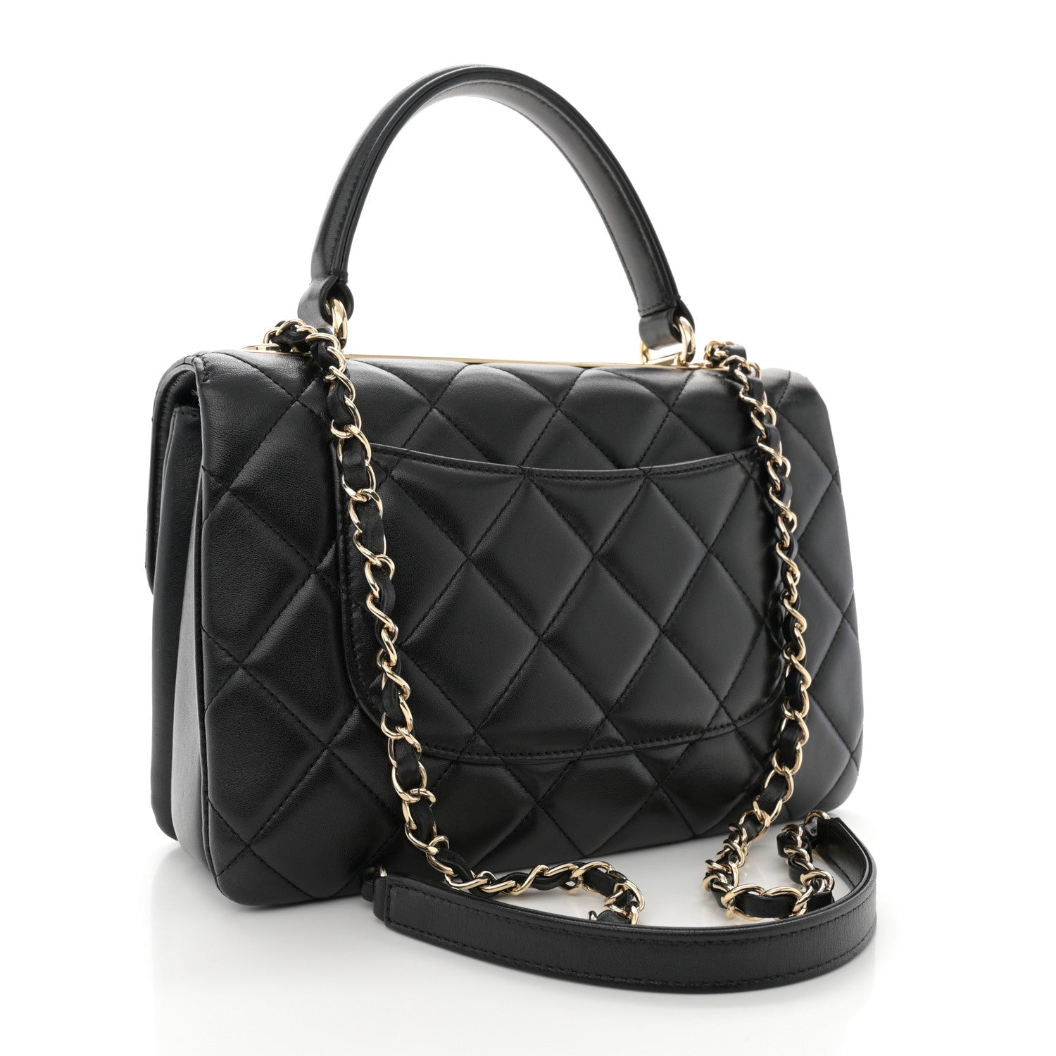 Chanel Lambskin Quilted Small Trendy CC Dual Handle Flap Bag Black 3 of 11