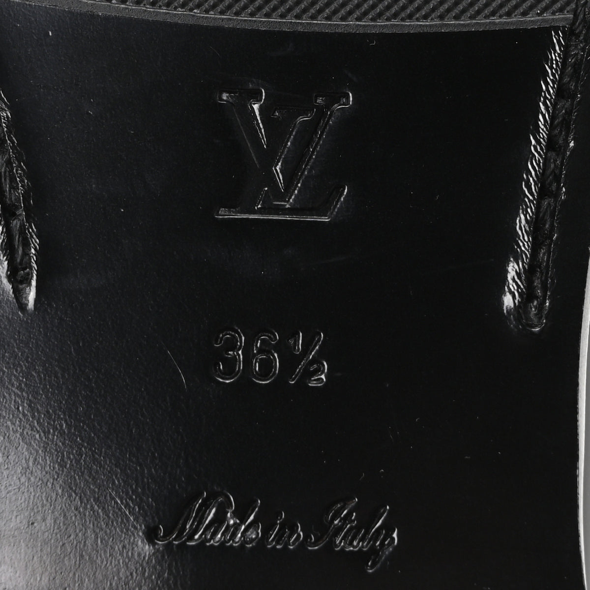 Louis Vuitton Glazed Calfskin Chess Flat Loafers 36.5 Black 7 of 10
