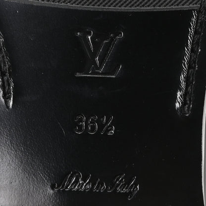 Louis Vuitton Glazed Calfskin Chess Flat Loafers 36.5 Black 7 of 10