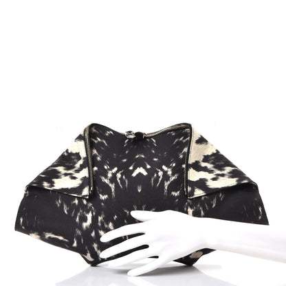 Alexander McQueen Silk Pony Print De Manta Clutch Black 2 of 7