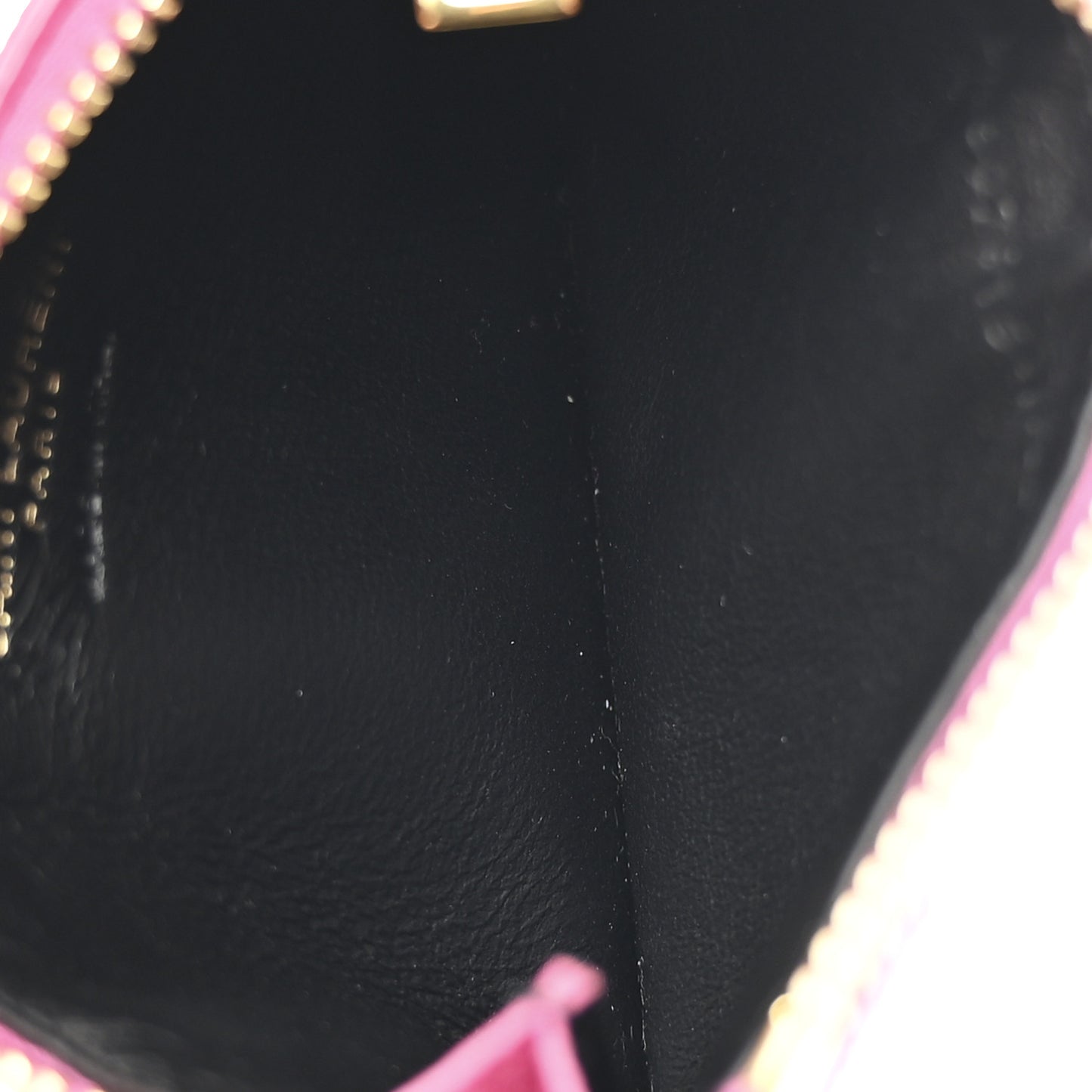 Grain De Poudre Matelasse Chevron Monogram Fragments Zippered Card Case Fresh Fuxia