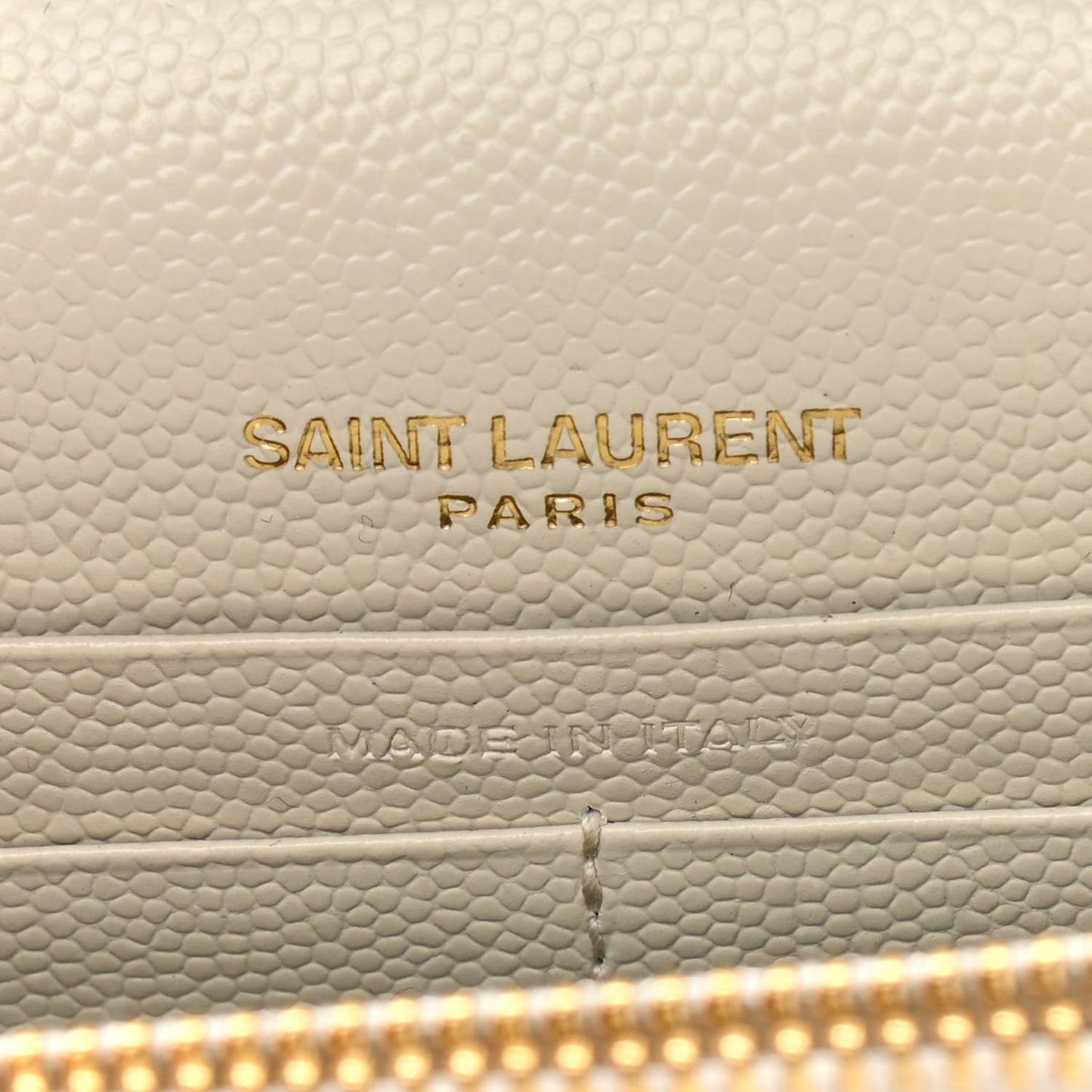 Grain De Poudre Matelasse Chevron Monogram Envelope Chain Wallet Crema Soft
