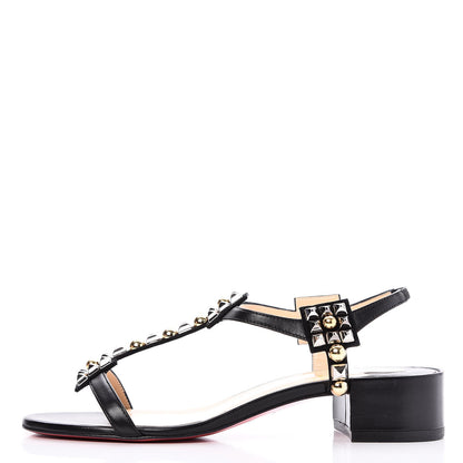 Christian Louboutin Nappa Kaleidra 25 T-Strap Sandals 38.5 Black 1 of 8