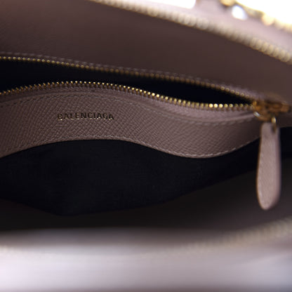 Balenciaga Signature Grained Calfskin Logo S Ville Top Handle Bag Nude Beige White 7 of 10