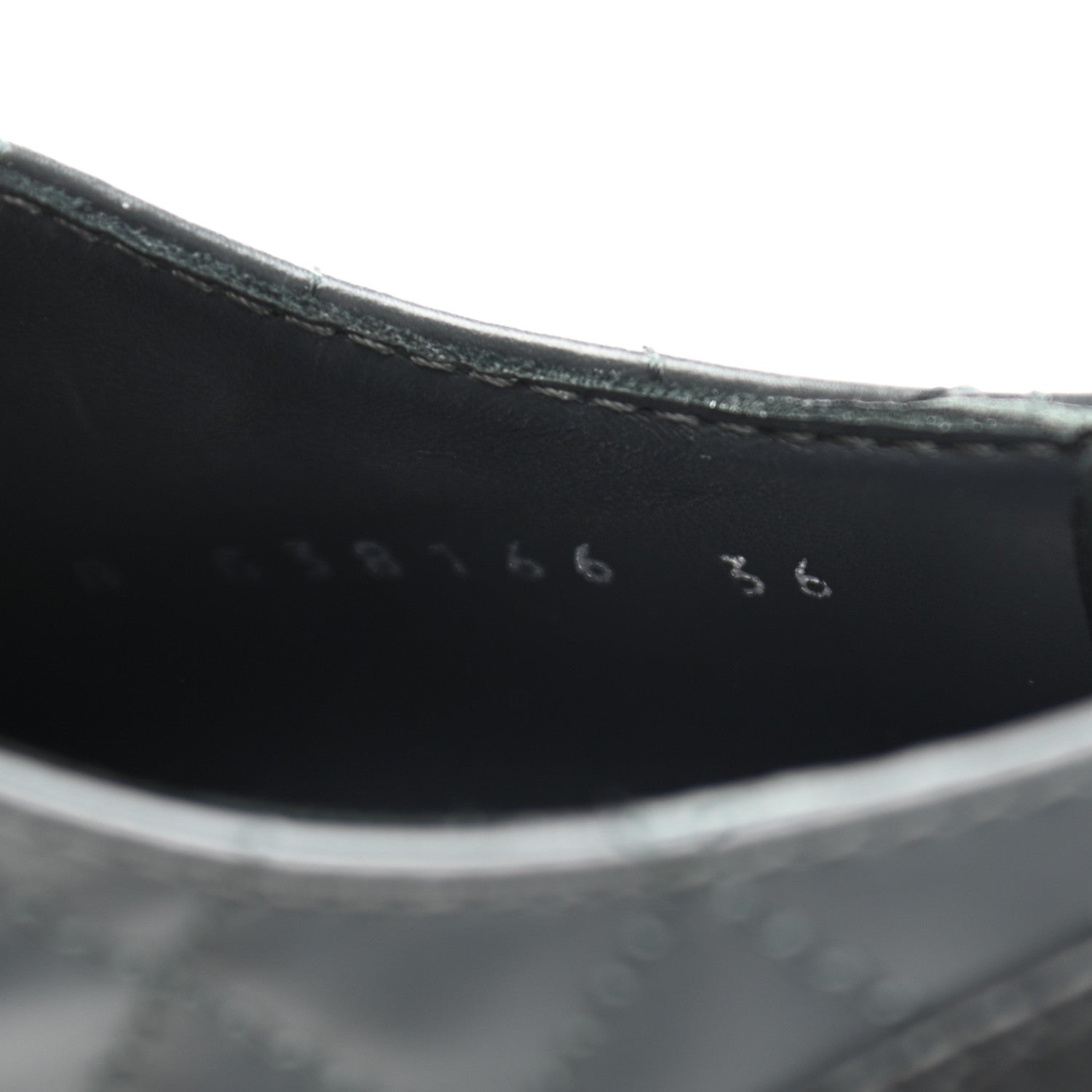 Chanel Calfskin Quilted Logo Lace Up Loafers 36 Black Grey 8 of 8