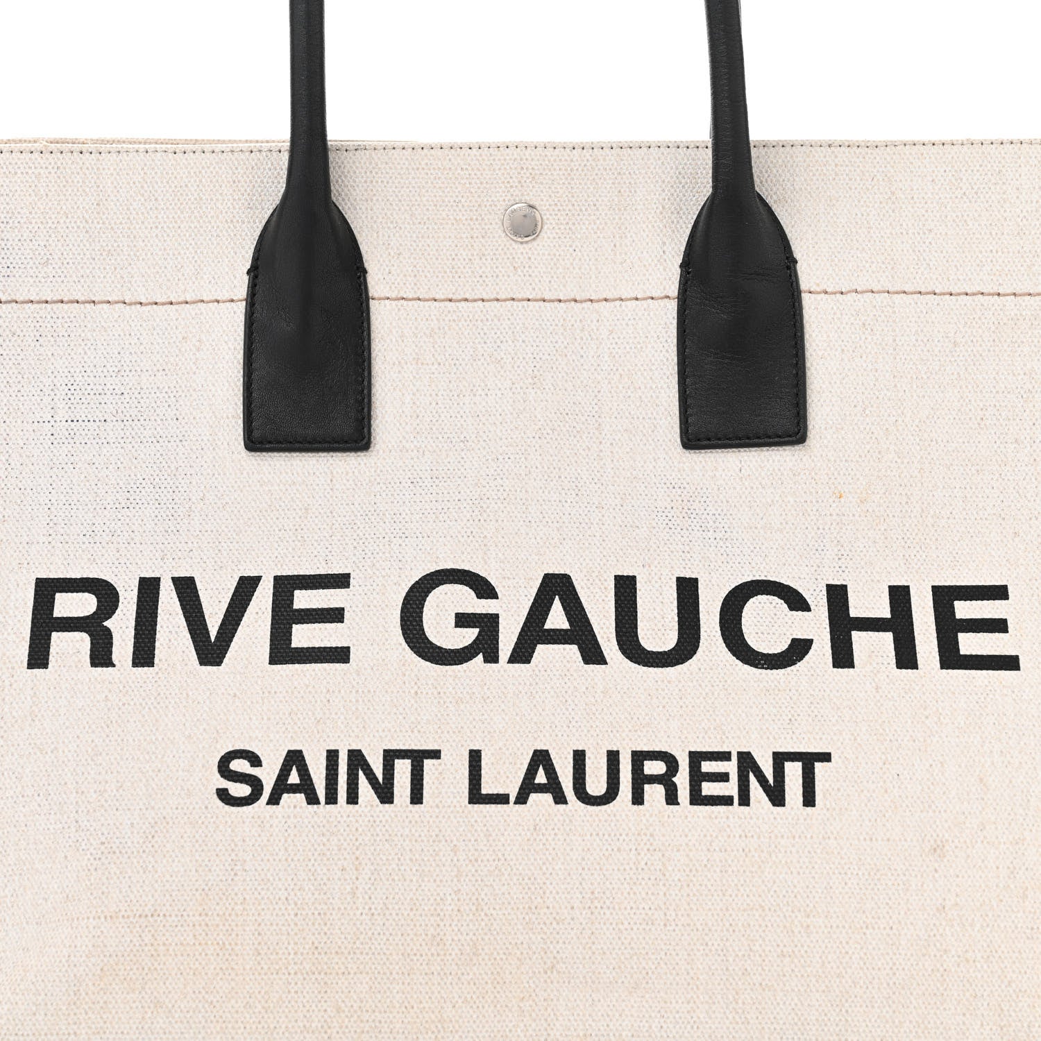 Saint Laurent Linen Calfskin Rive Gauche Tote Optic White 8 of 16