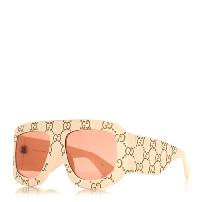 Gucci Acetate Monogram Shield Sunglasses GG0983S White 1 of 7