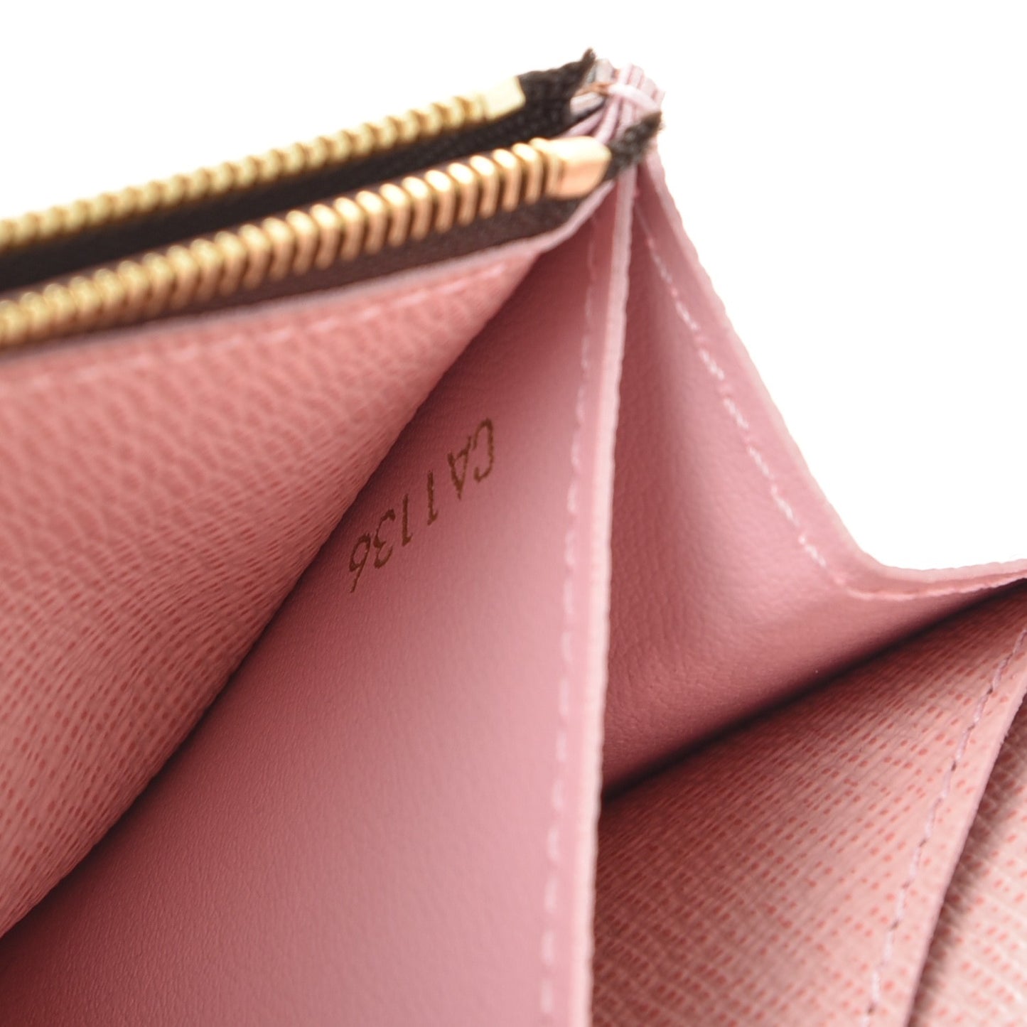 Damier Ebene Caissa Wallet Rose Ballerine