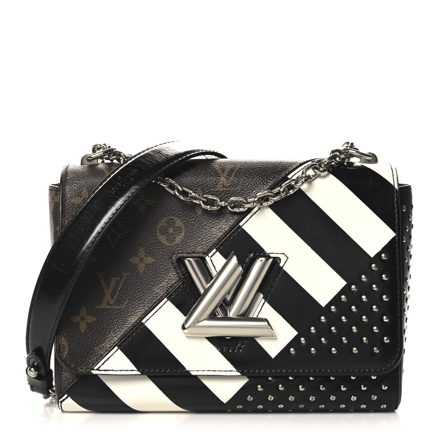 Louis Vuitton Calfskin Monogram Studded Twist Shoulder Bag MM 1 of 9
