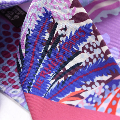 Hermes Silk Under The Waves Twilly Framboise Parme Rouge 5 of 5