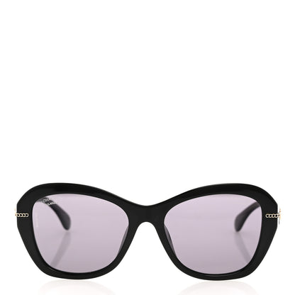 Chanel Acetate Polarized CC Butterfly Sunglasses 5510-A Black 2 of 8