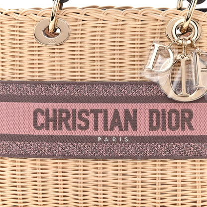 Christian Dior Wicker Oblique Medium Lady Dior Bag Pink Grey 7 of 11