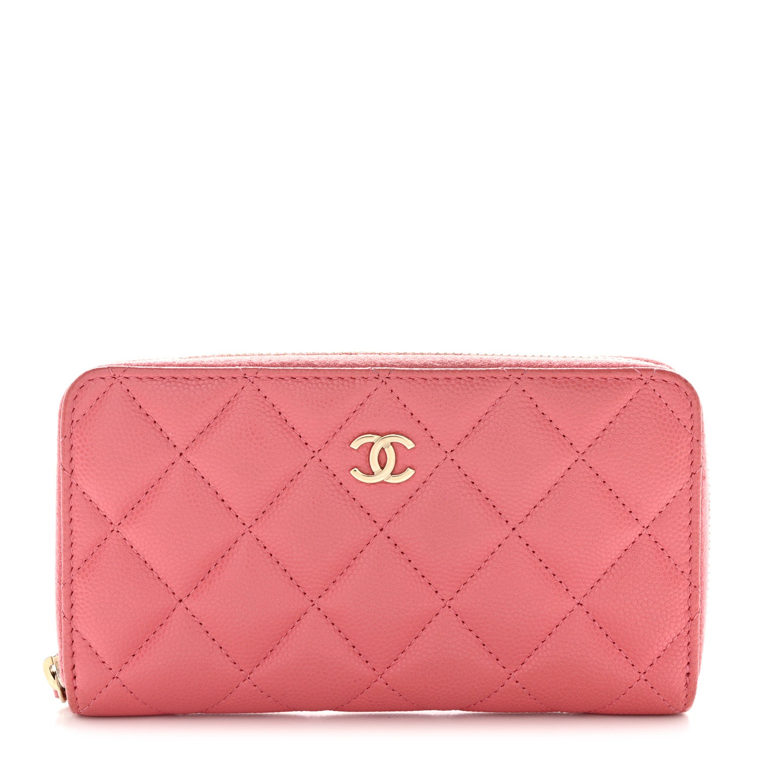Chanel Caviar Quilted Medium Zip Around Wallet Dark Pink 1 of 11