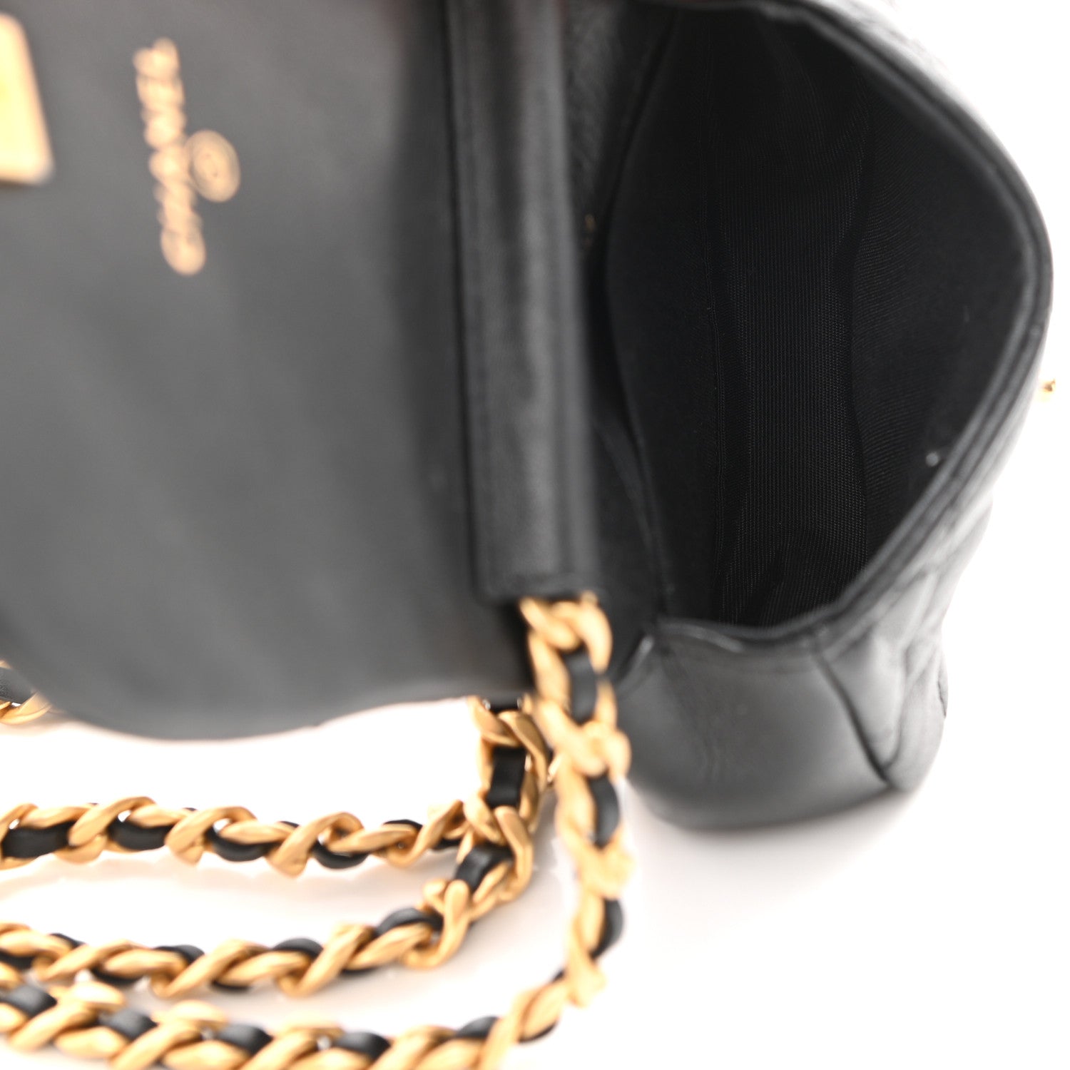 Chanel Calfskin Quilted Mini Coco Mail Clutch with Chain Black 4 of 12