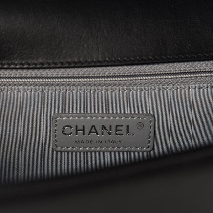Chanel Metallic Calfskin Quilted New Medium Boy Flap Black 10 of 13