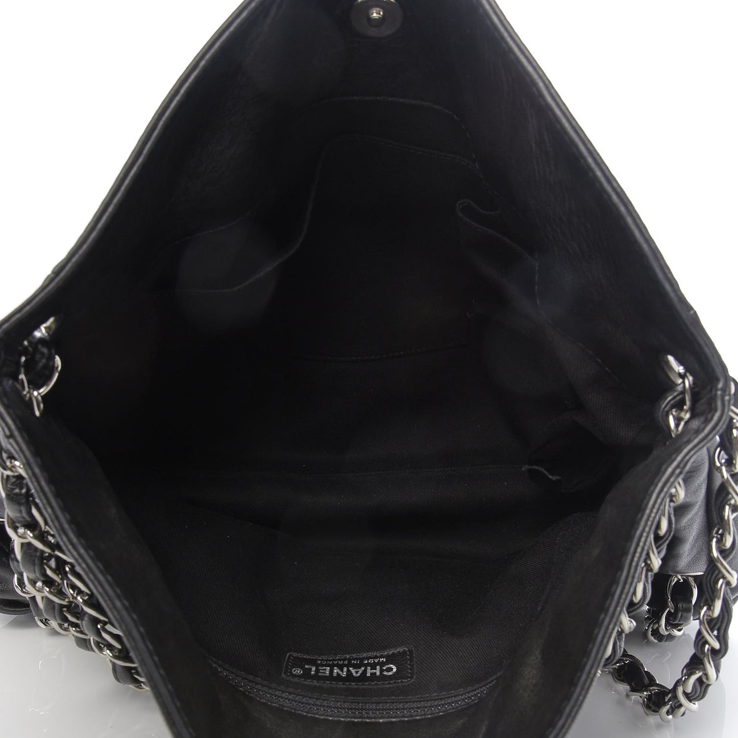 Lambskin Large Sharpei Shoulder Bag Black