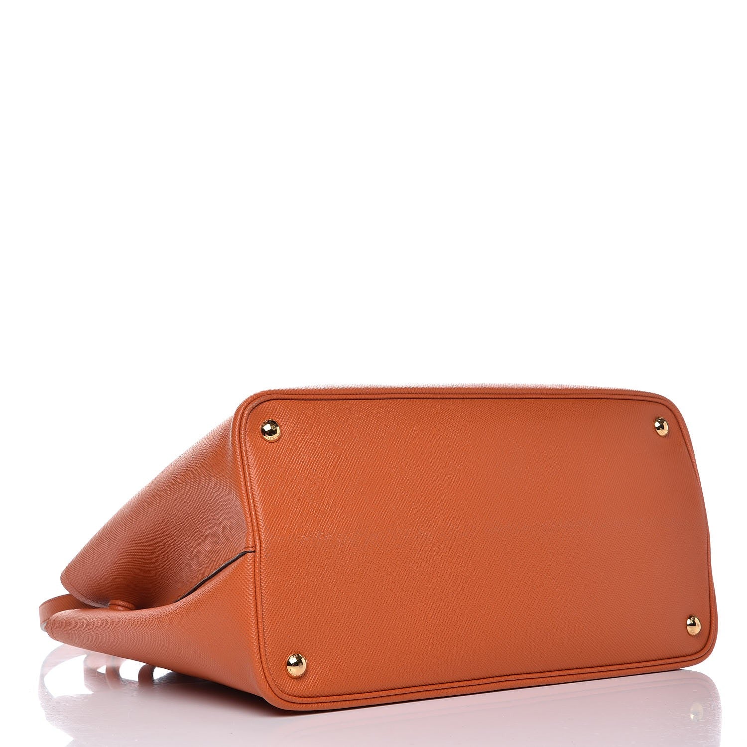 Prada Saffiano Cuir Medium Double Bag Papaya 4 of 10