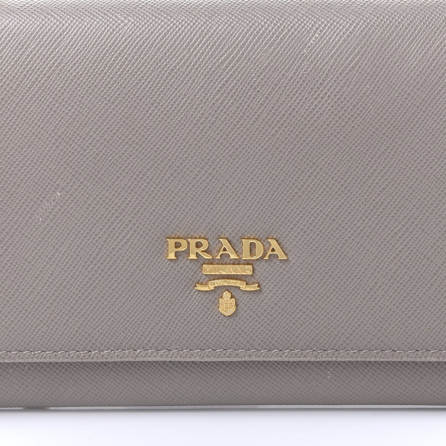 Saffiano Metal Oro Chain Wallet Argilla