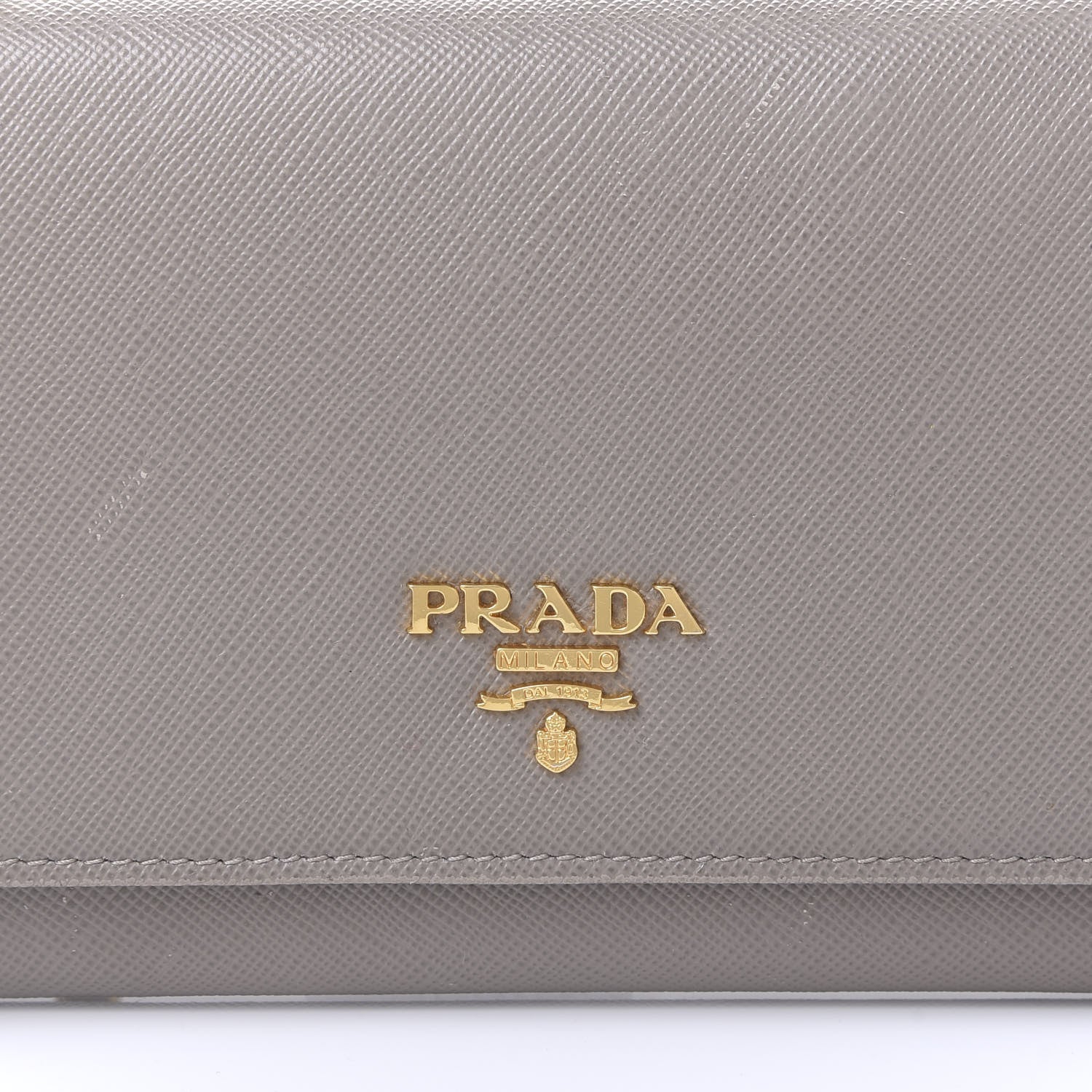 Prada Saffiano Metal Oro Chain Wallet Argilla 8 of 9