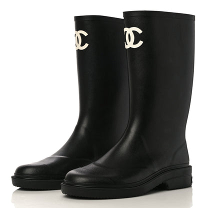 Chanel Caoutchouk CC High Boots 39 Black 5 of 10