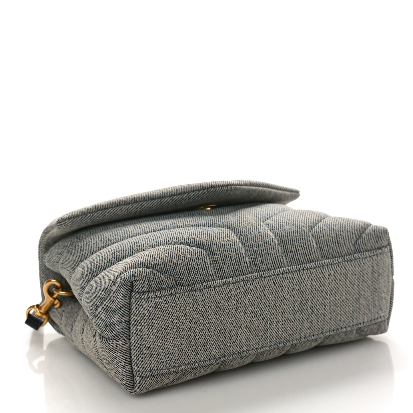 Denim Y Quilted Monogram Toy Loulou Crossbody Bag Grey