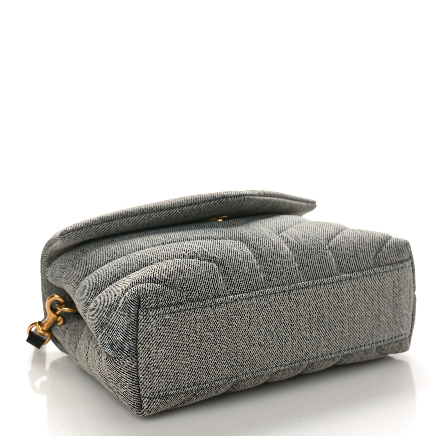 Saint Laurent Denim Y Quilted Monogram Toy Loulou Crossbody Bag Grey 4 of 8