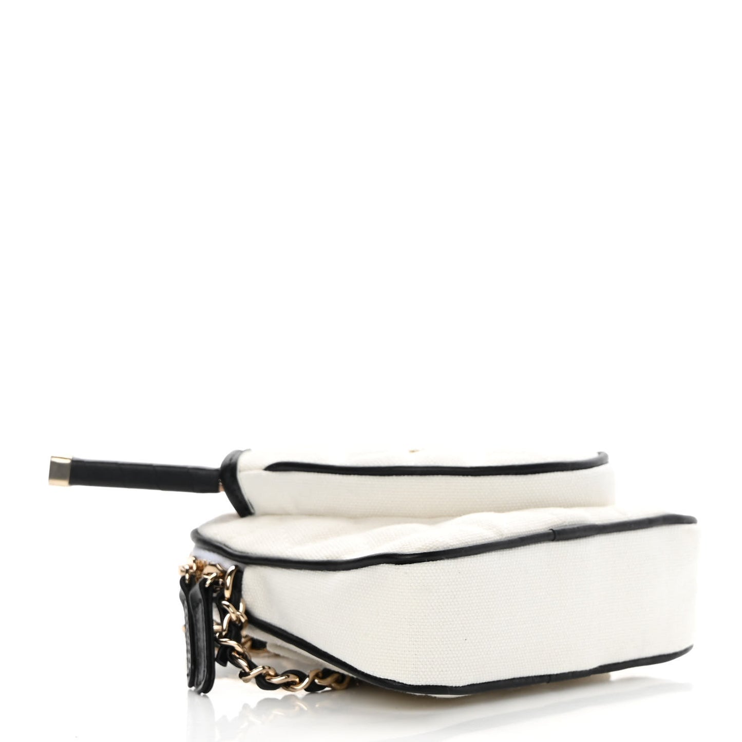 Canvas Calfskin Tennis Racket Mini Bag White Black