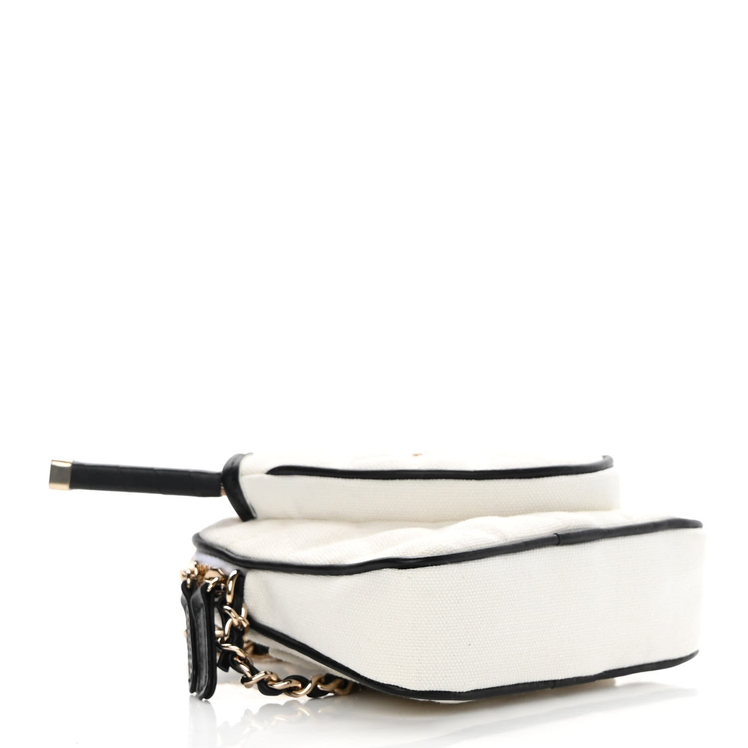 Chanel Canvas Calfskin Tennis Racket Mini Bag White Black 5 of 12