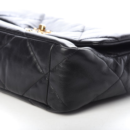 Chanel Goatskin Quilted Large 19 Flap Black 9 of 9