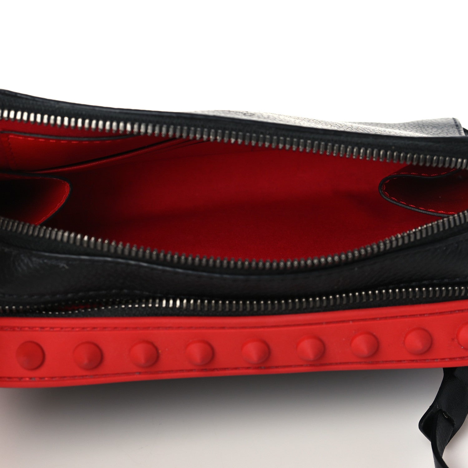 Christian Louboutin Empire Calfskin Gomme Spikes Loubitown Crossbody Loubi Black 5 of 10