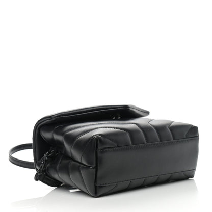 Saint Laurent Calfskin Y Quilted Monogram Toy Loulou Crossbody Bag Black 4 of 12