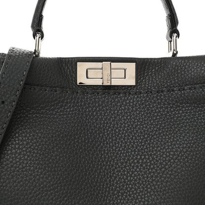 Fendi Cuoio Romano Selleria Bi-Color Medium Peekaboo Iconic Satchel Asfalto Latte 8 of 12