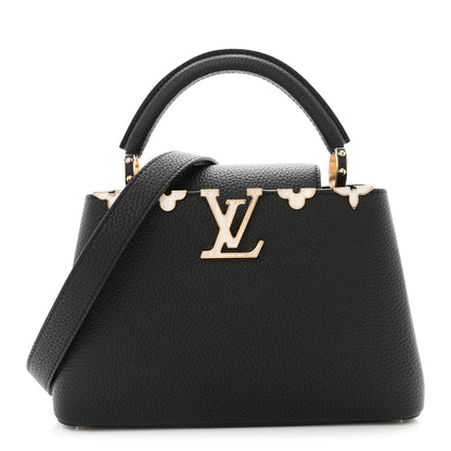 Louis Vuitton Taurillon Mother of Pearl Flowers Capucines BB Black 1 of 10